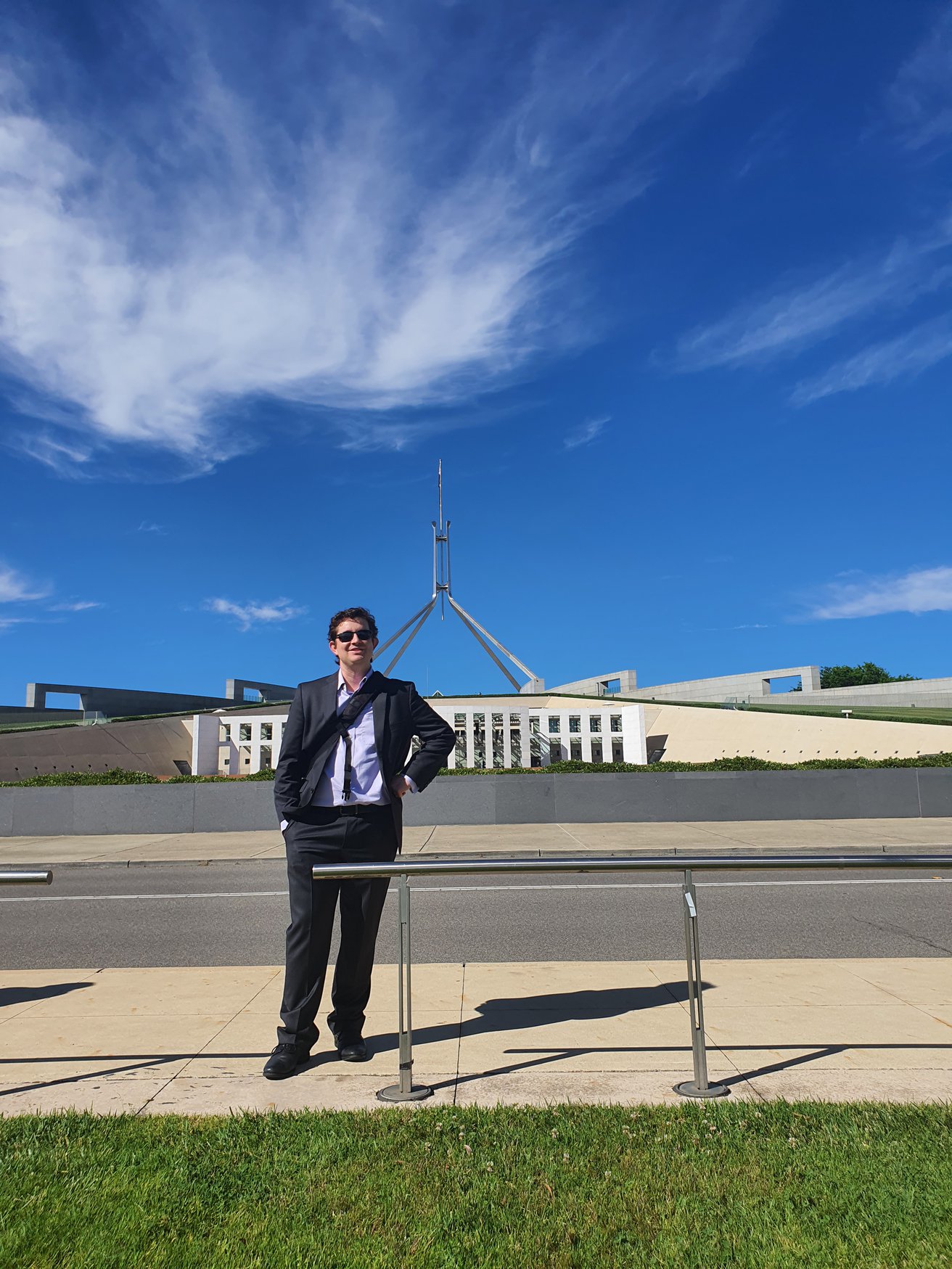 Dr Lethbridge at Parliament House, where he interv